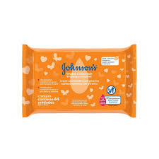 TOALLITAS HUMEDAS JOHNSON´S  x44un  LIMPIEZA Y SUAVIDAD NARANJA